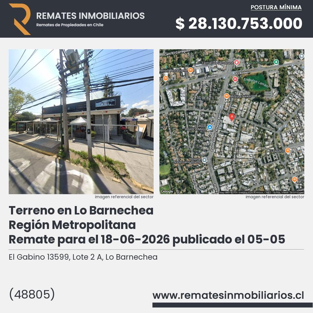 Imagen ficha El Gabino 13599, Lote 2 A, Lo Barnechea