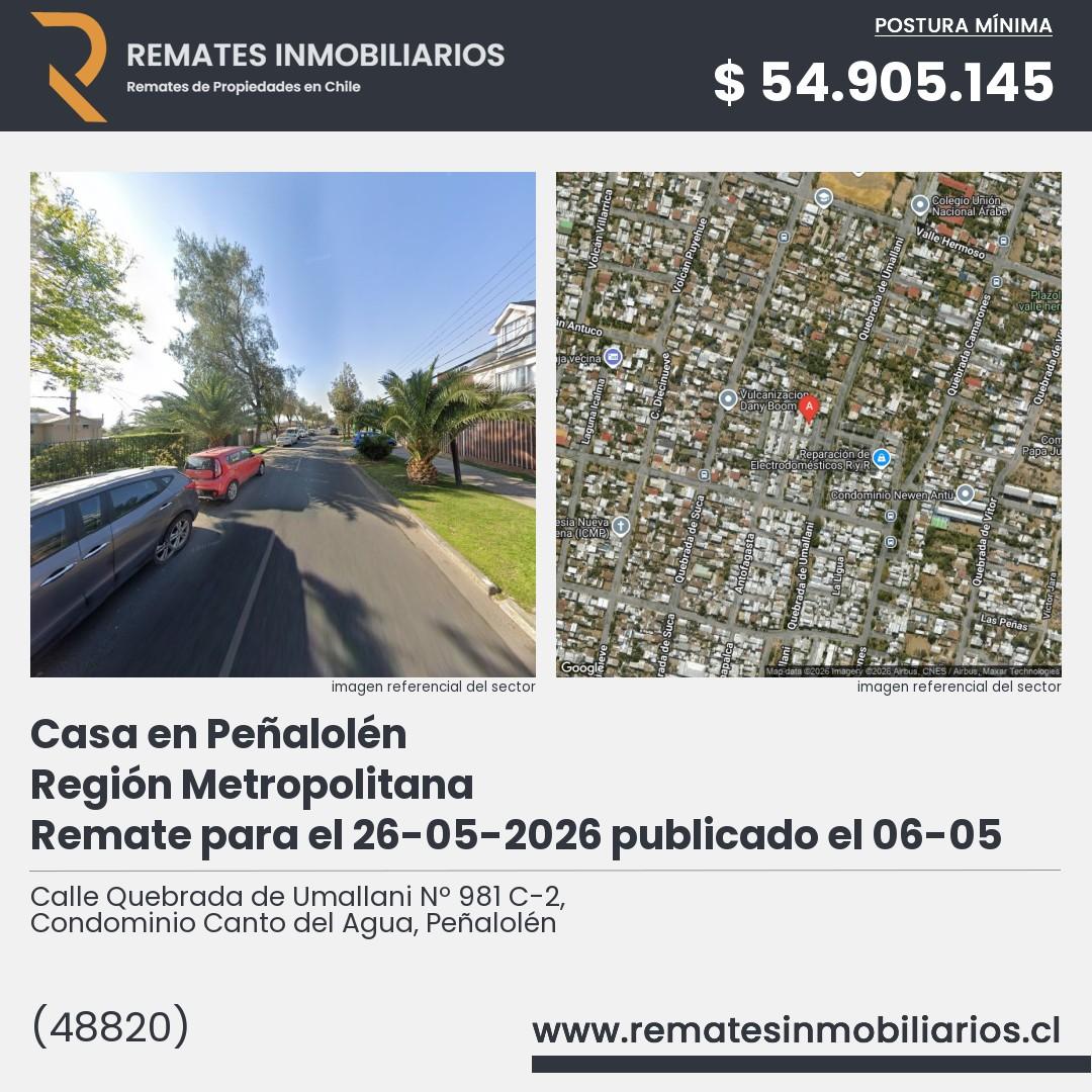 Imagen ficha Calle Quebrada de Umallani Nº 981 C-2, Condominio Canto del Agua, Peñalolén