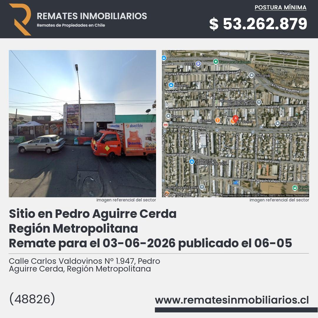 Imagen ficha Calle Carlos Valdovinos Nº 1.947, Pedro Aguirre Cerda, Región Metropolitana