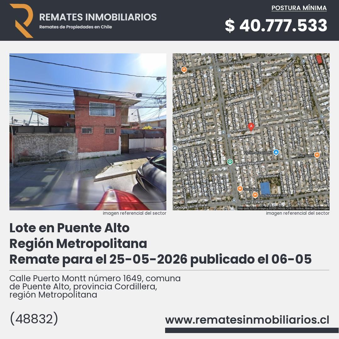 Imagen ficha Calle Puerto Montt número 1649, comuna de Puente Alto, provincia Cordillera, región Metropolitana