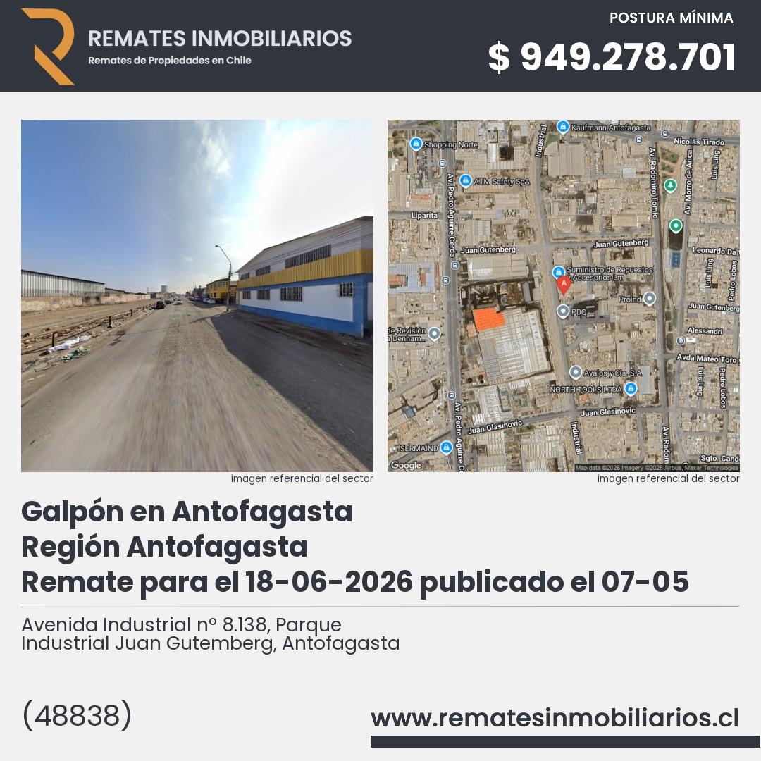 Imagen ficha Avenida Industrial nº 8.138, Parque Industrial Juan Gutemberg, Antofagasta