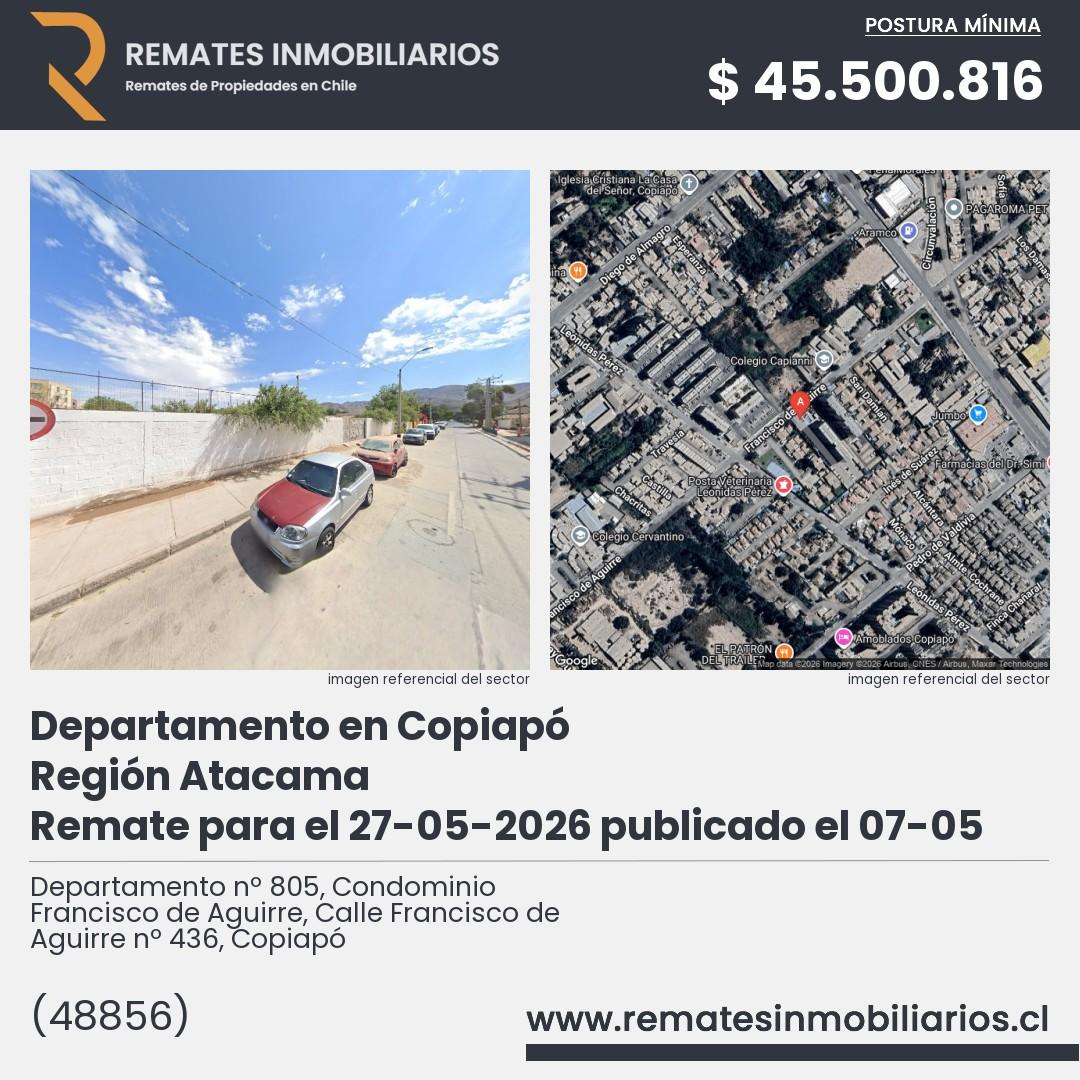 Imagen ficha Departamento nº 805, Condominio Francisco de Aguirre, Calle Francisco de Aguirre nº 436, Copiapó