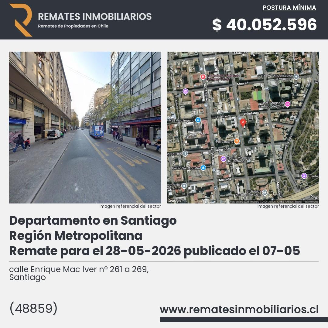 Imagen ficha calle Enrique Mac Iver nº 261 a 269, Santiago