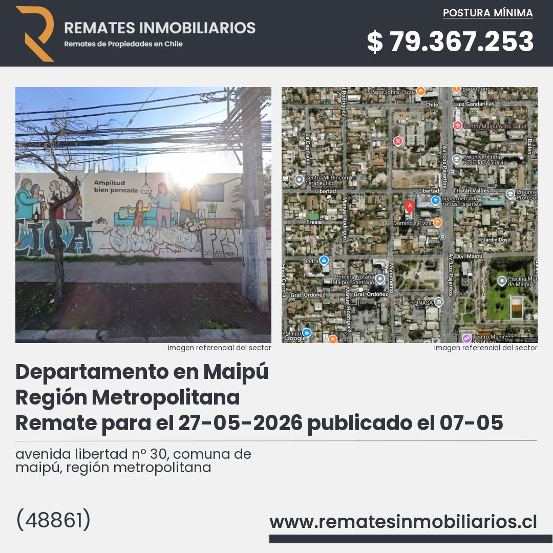 Imagen ficha avenida libertad nº 30, comuna de maipú, región metropolitana