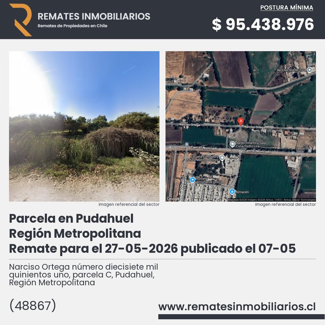 Imagen ficha Narciso Ortega número diecisiete mil quinientos uno, parcela C, Pudahuel, Región Metropolitana