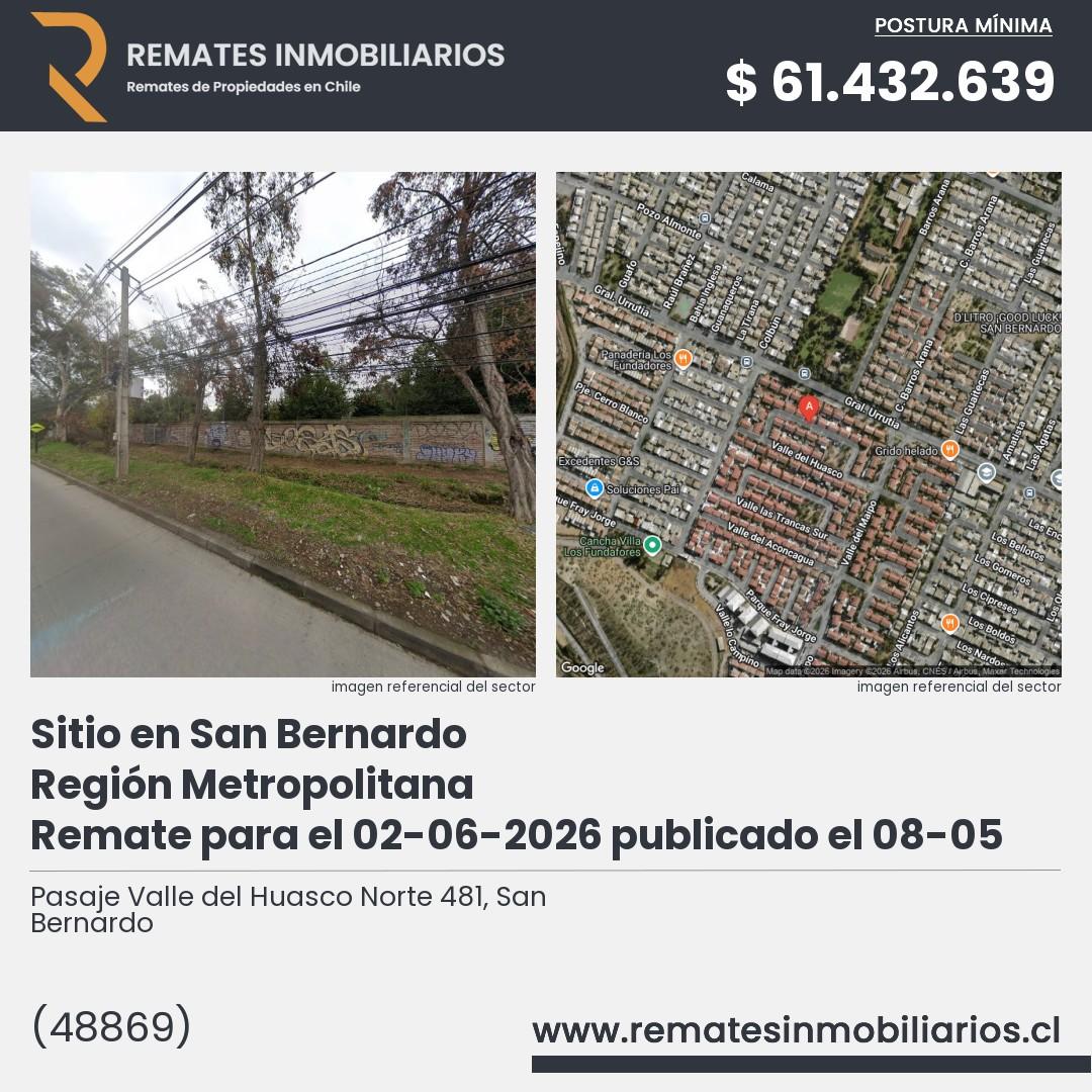 Imagen ficha Pasaje Valle del Huasco Norte 481, San Bernardo