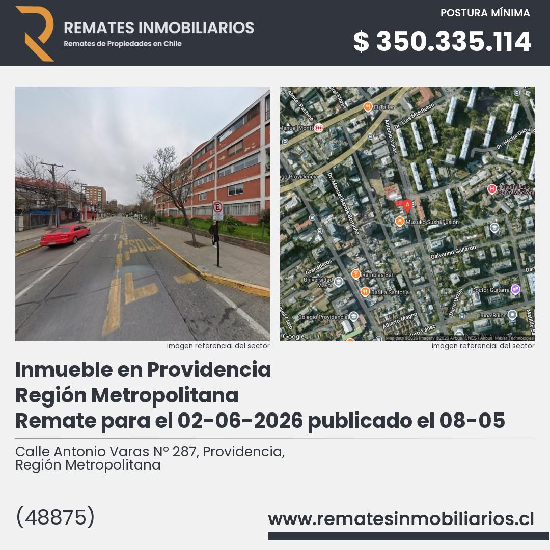 Imagen ficha Calle Antonio Varas Nº 287, Providencia, Región Metropolitana