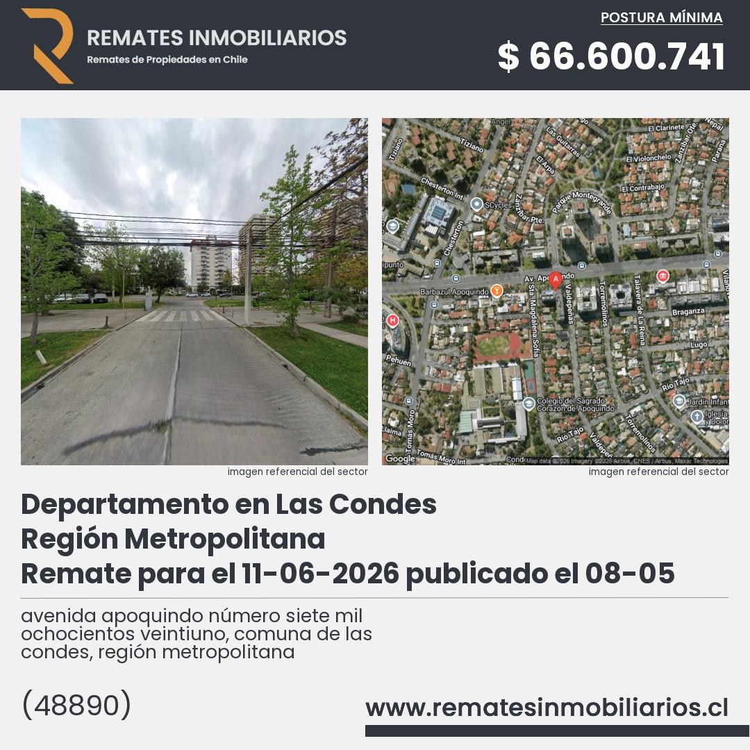 Imagen ficha avenida apoquindo número siete mil ochocientos veintiuno, comuna de las condes, región metropolitana