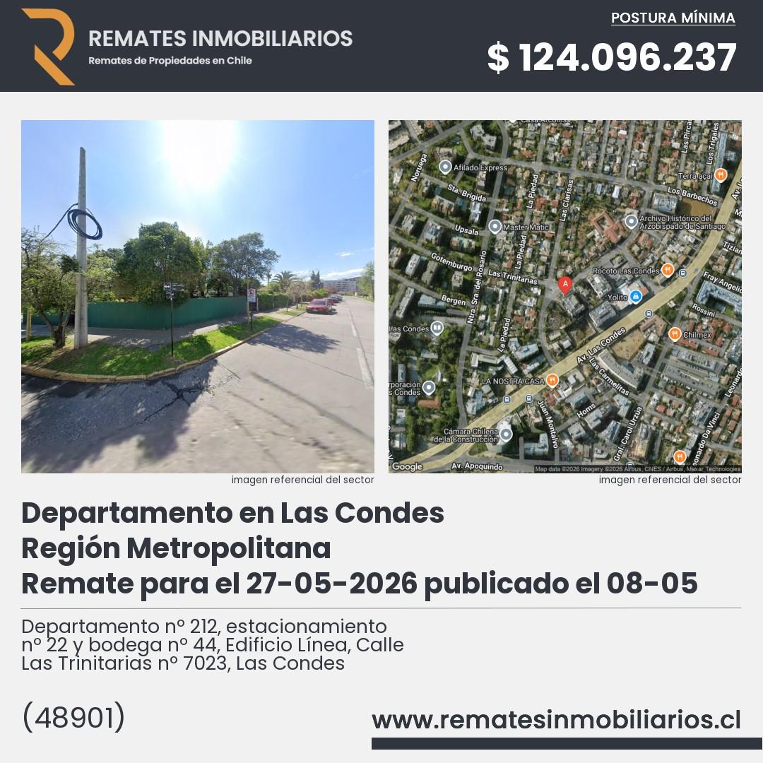 Imagen ficha Departamento nº 212, estacionamiento nº 22 y bodega nº 44, Edificio Línea, Calle Las Trinitarias nº 7023, Las Condes