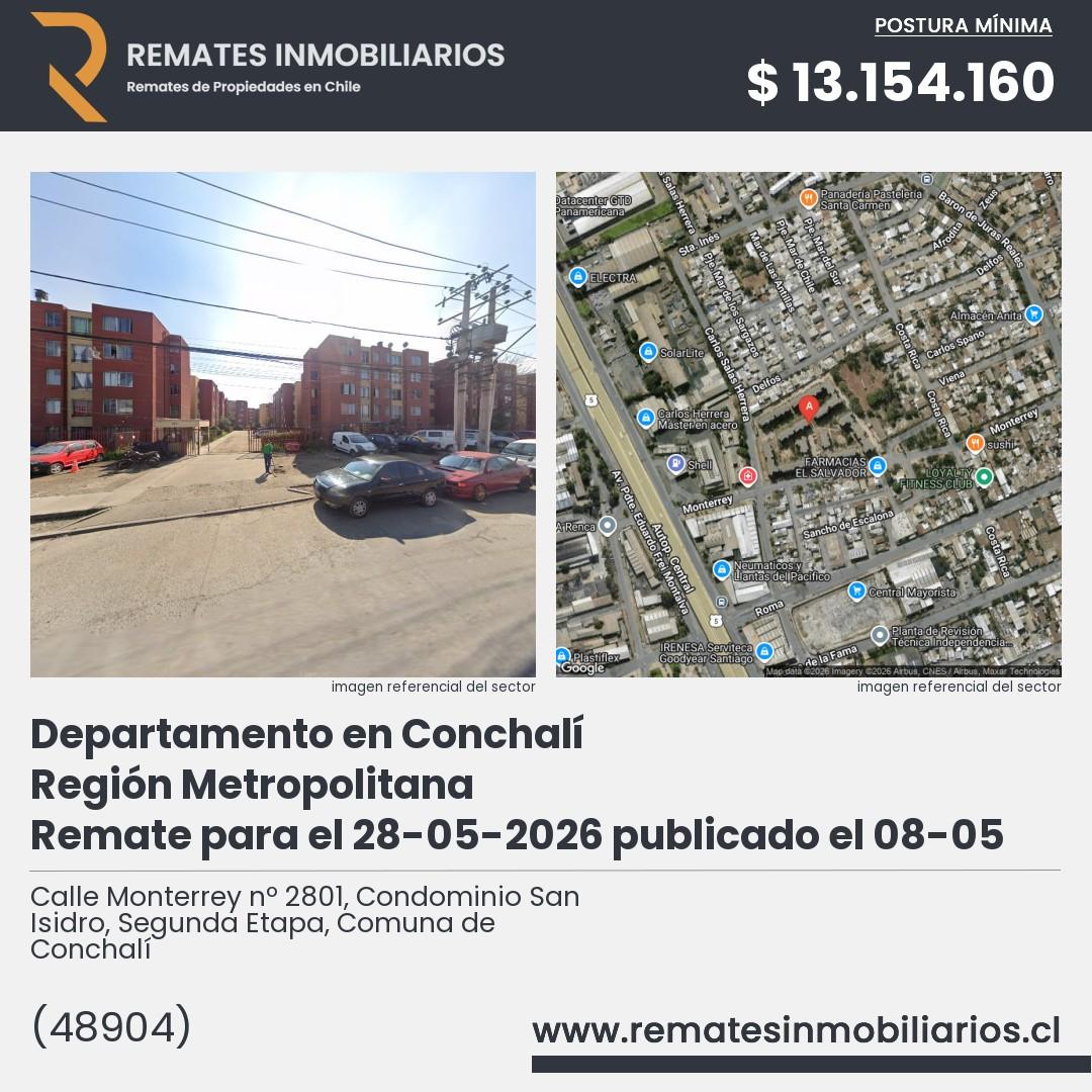 Imagen ficha Calle Monterrey nº 2801, Condominio San Isidro, Segunda Etapa, Comuna de Conchalí