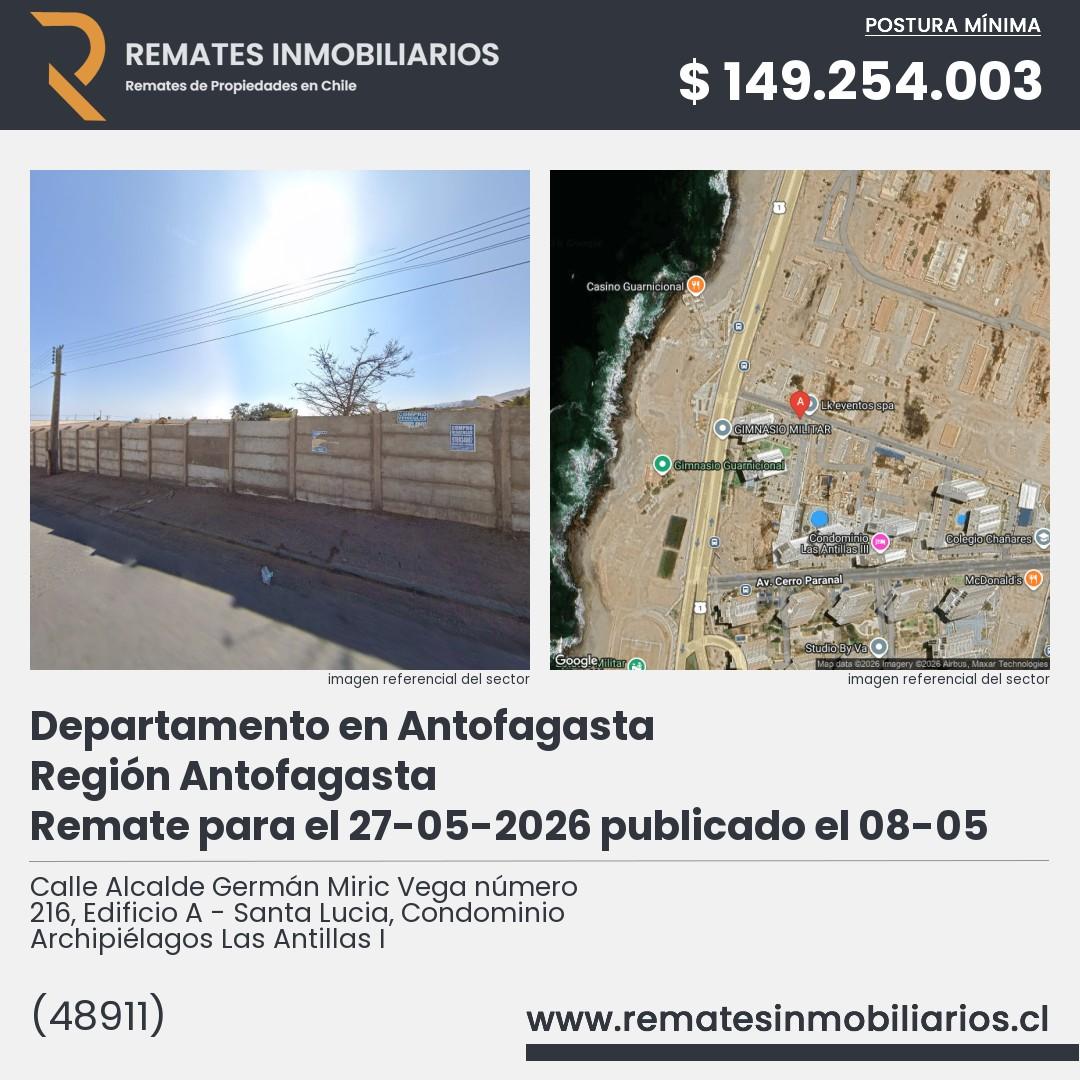 Imagen ficha Calle Alcalde Germán Miric Vega número 216, Edificio A - Santa Lucia, Condominio Archipiélagos Las Antillas I