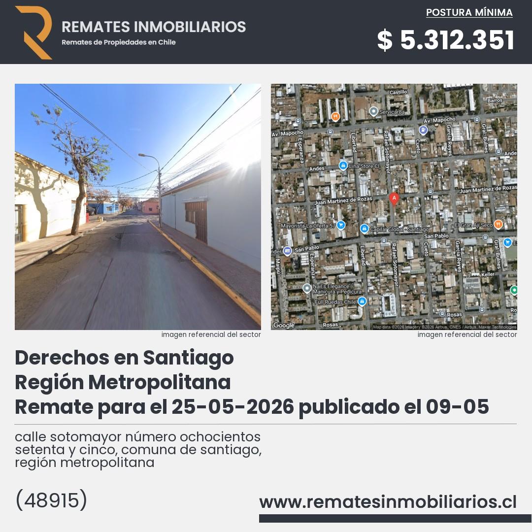 Imagen ficha calle sotomayor número ochocientos setenta y cinco, comuna de santiago, región metropolitana