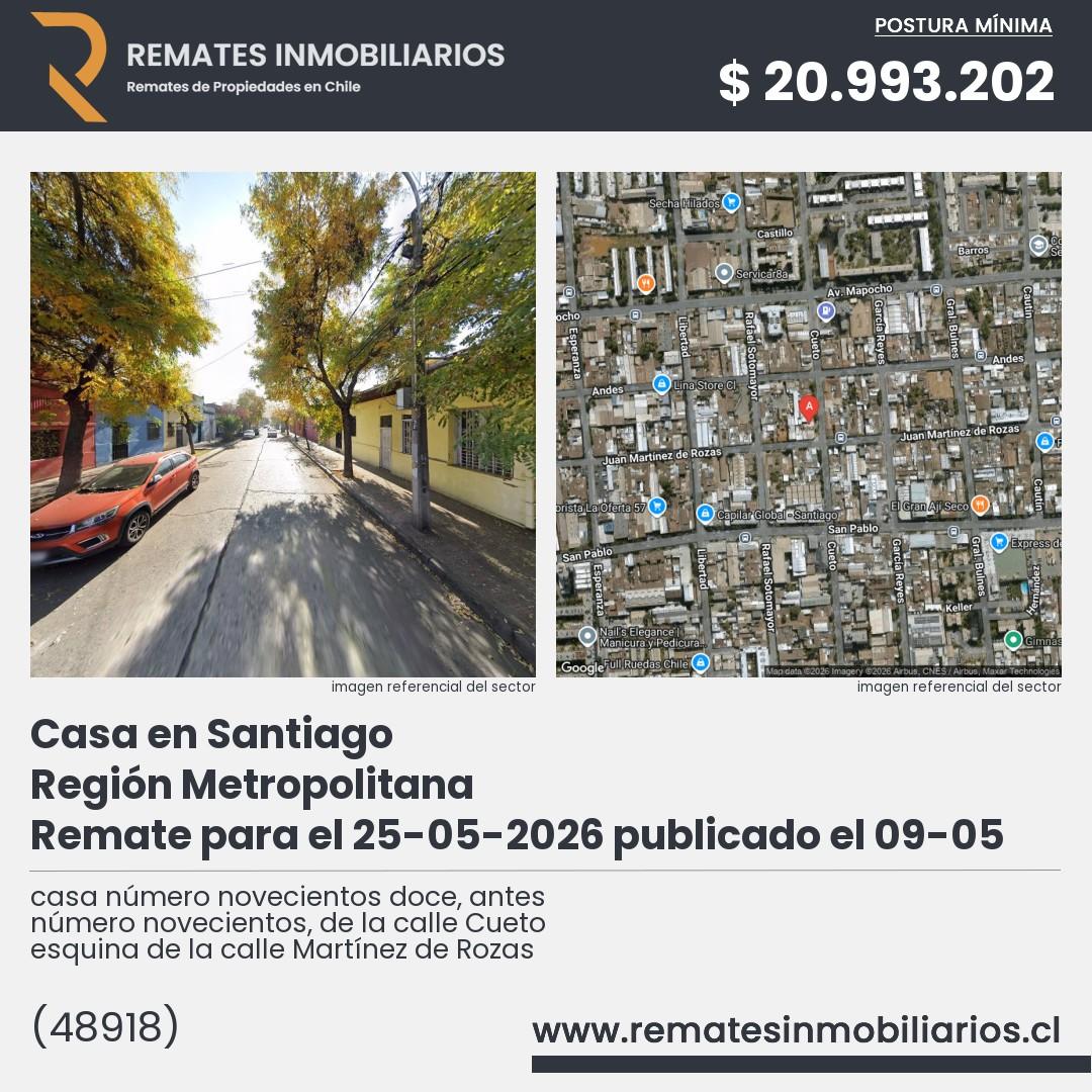 Imagen ficha casa número novecientos doce, antes número novecientos, de la calle Cueto esquina de la calle Martínez de Rozas