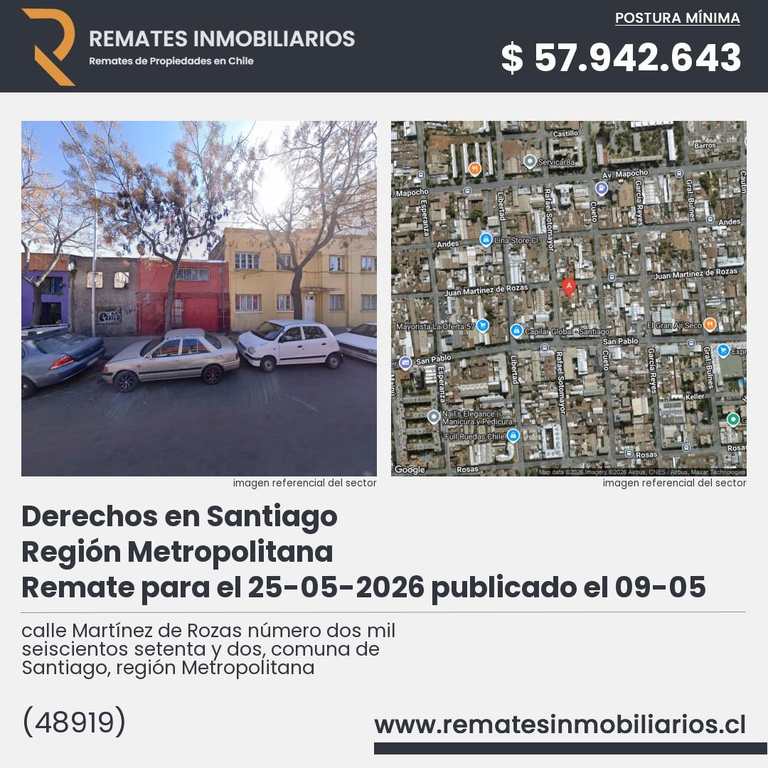 Imagen ficha calle Martínez de Rozas número dos mil seiscientos setenta y dos, comuna de Santiago, región Metropolitana