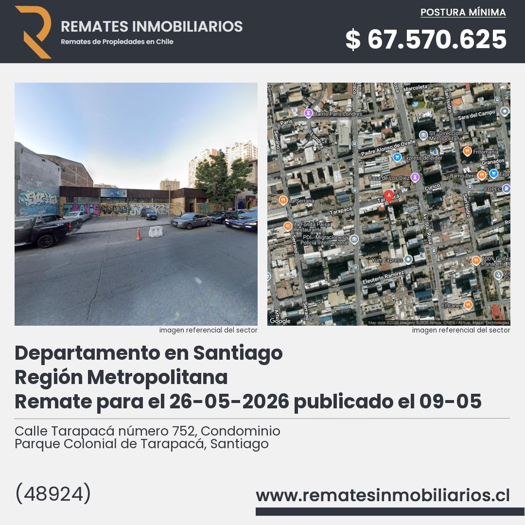 Imagen ficha Calle Tarapacá número 752, Condominio Parque Colonial de Tarapacá, Santiago