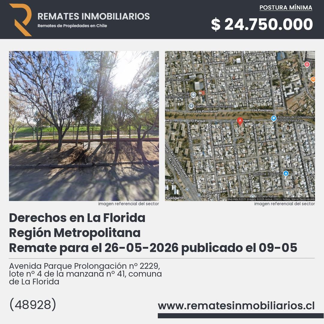 Imagen ficha Avenida Parque Prolongación nº 2229, lote nº 4 de la manzana nº 41, comuna de La Florida