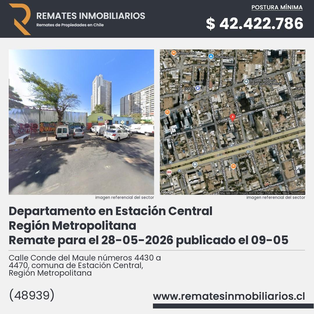 Imagen ficha Calle Conde del Maule números 4430 a 4470, comuna de Estación Central, Región Metropolitana