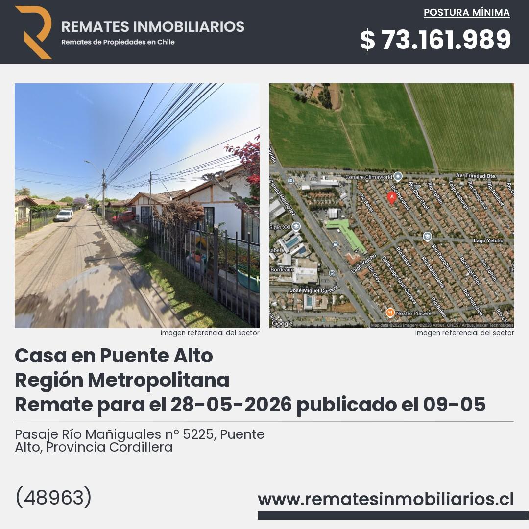 Imagen ficha Pasaje Río Mañiguales nº 5225, Puente Alto, Provincia Cordillera