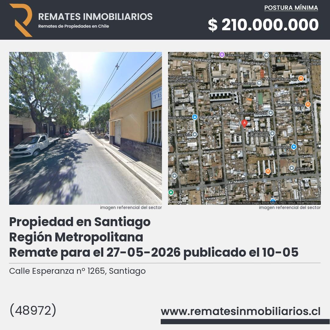 Imagen ficha Calle Esperanza nº 1265, Santiago