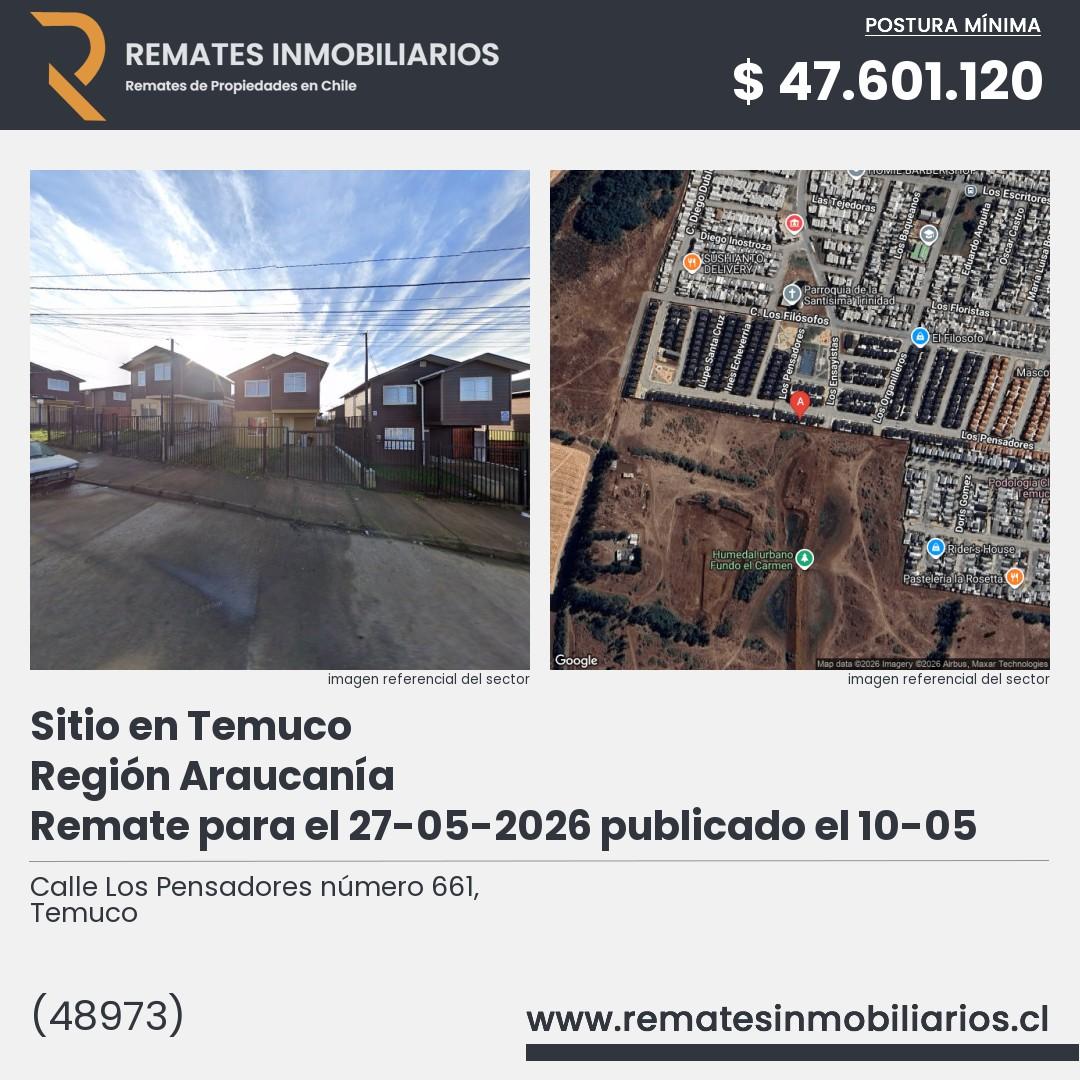 Imagen ficha Calle Los Pensadores número 661, Temuco