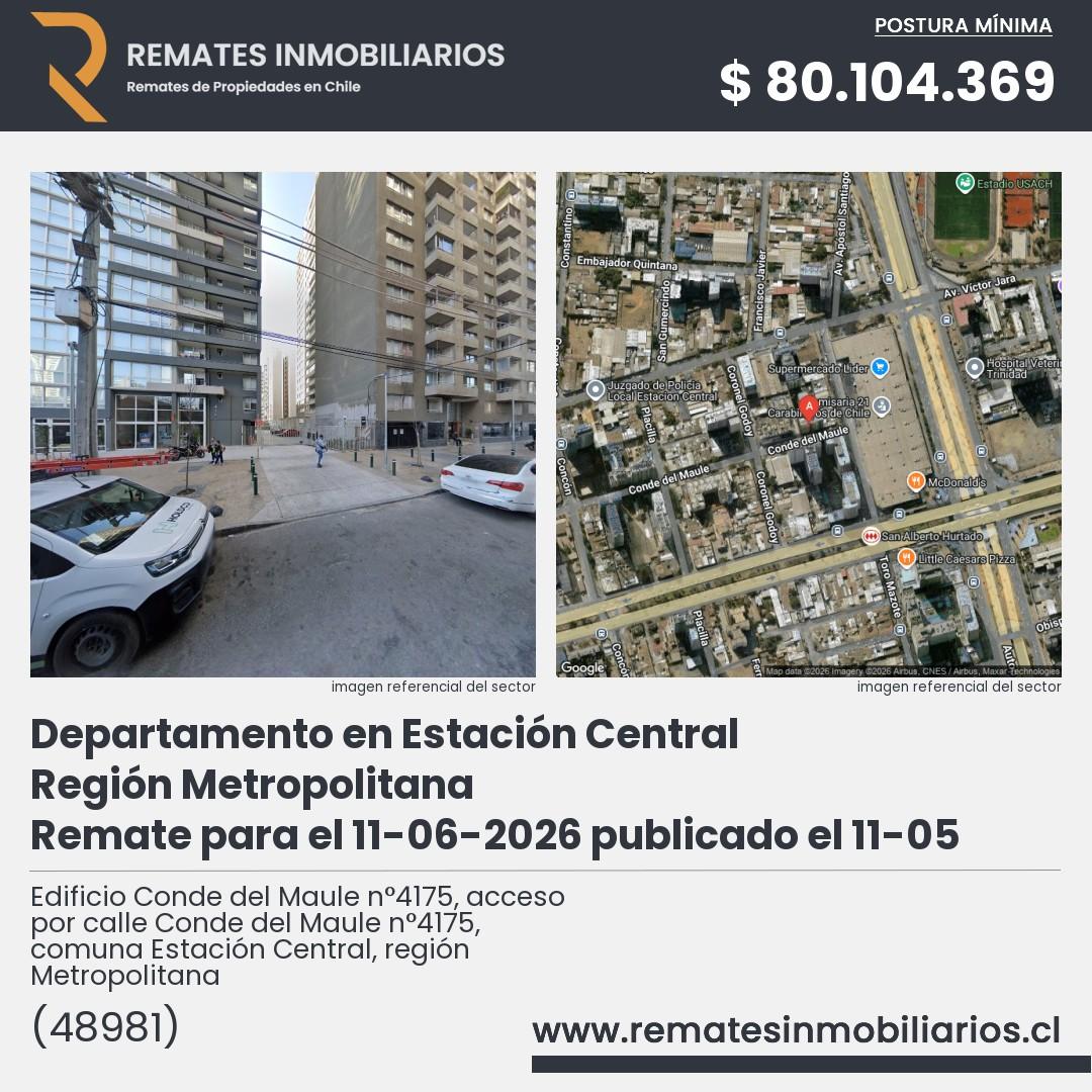 Imagen ficha Edificio Conde del Maule n°4175, acceso por calle Conde del Maule n°4175, comuna Estación Central, región Metropolitana