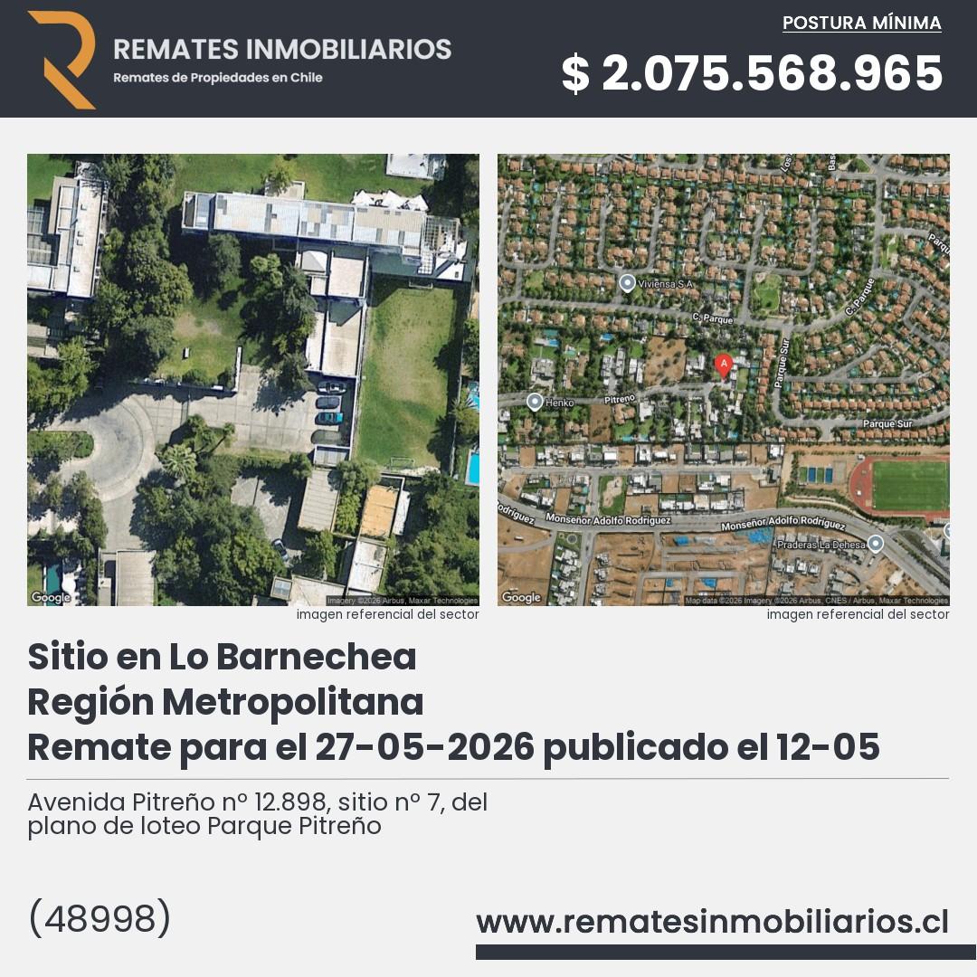 Imagen ficha Avenida Pitreño nº 12.898, sitio nº 7, del plano de loteo Parque Pitreño