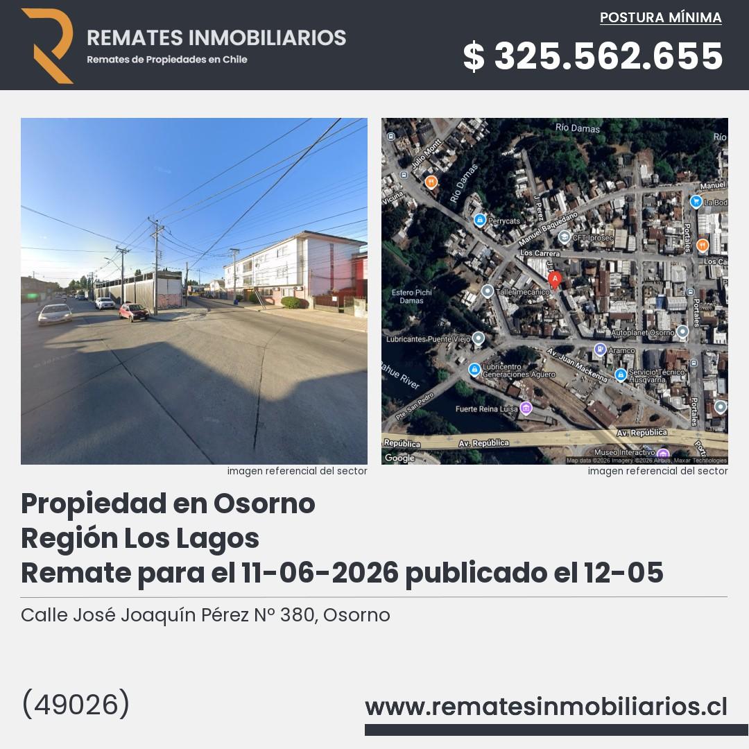 Imagen ficha Calle José Joaquín Pérez Nº 380, Osorno