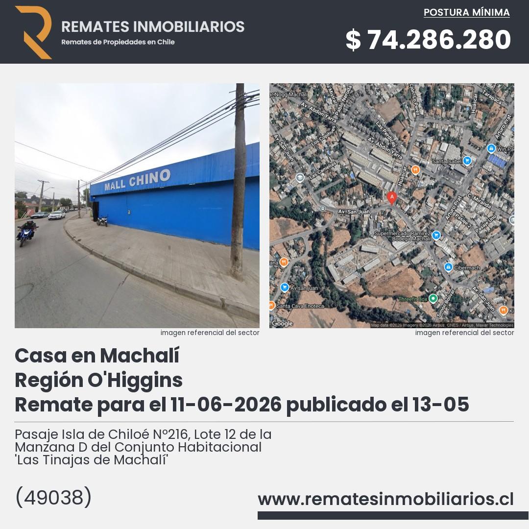 Imagen ficha Pasaje Isla de Chiloé Nº216, Lote 12 de la Manzana D del Conjunto Habitacional 