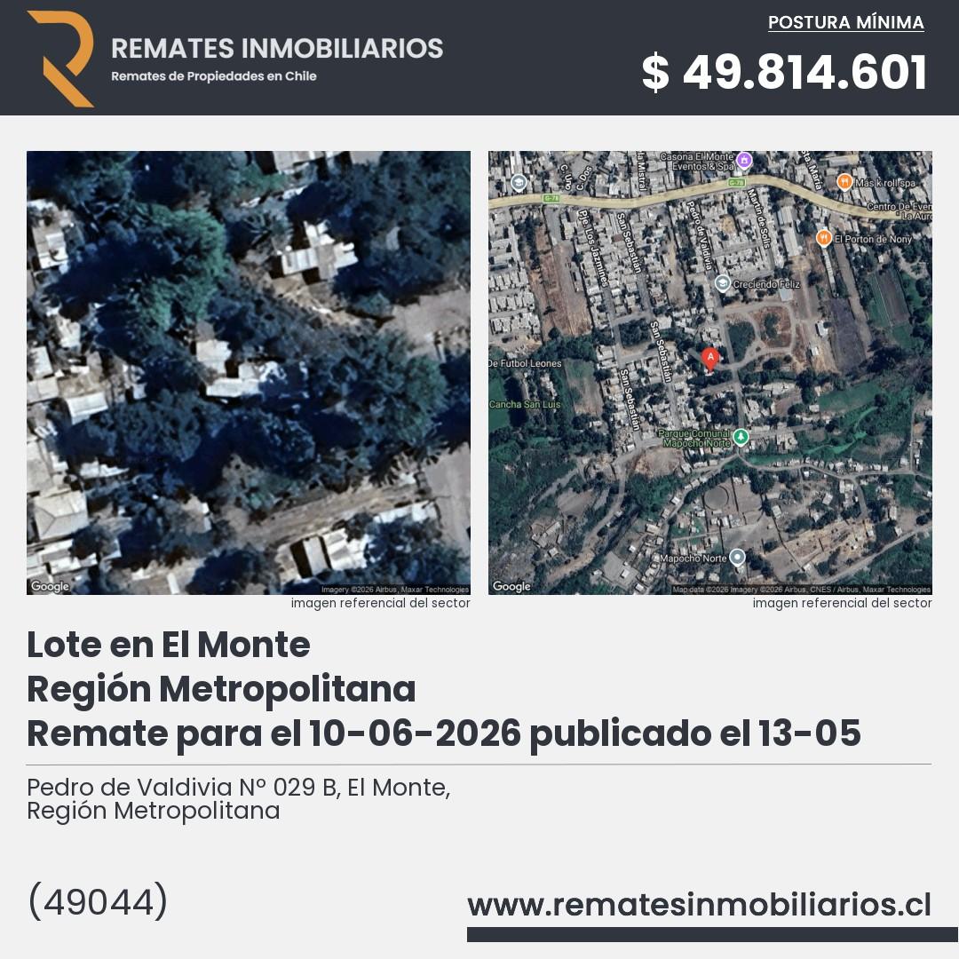 Imagen ficha Pedro de Valdivia Nº 029 B, El Monte, Región Metropolitana