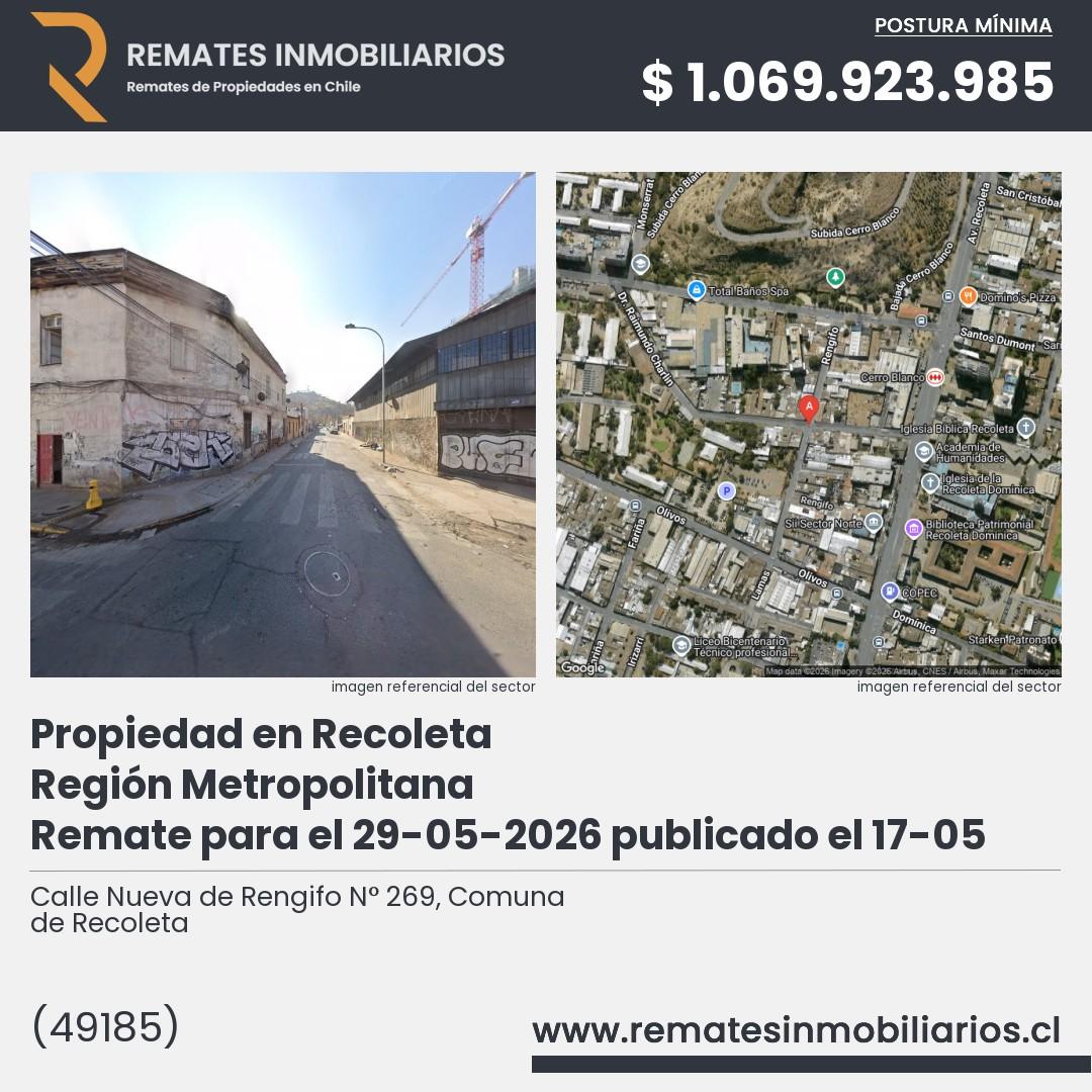 Imagen ficha Calle Nueva de Rengifo N° 269, Comuna de Recoleta