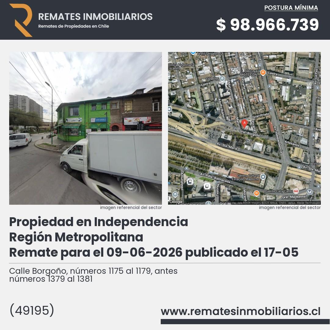 Imagen ficha Calle Borgoño, números 1175 al 1179, antes números 1379 al 1381