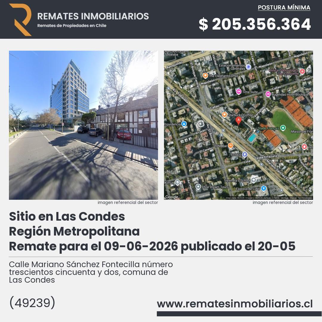 Imagen ficha Calle Mariano Sánchez Fontecilla número trescientos cincuenta y dos, comuna de Las Condes