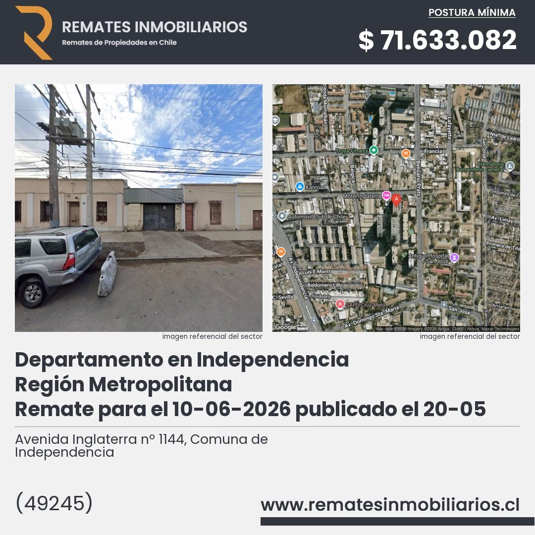 Imagen ficha Avenida Inglaterra nº 1144, Comuna de Independencia