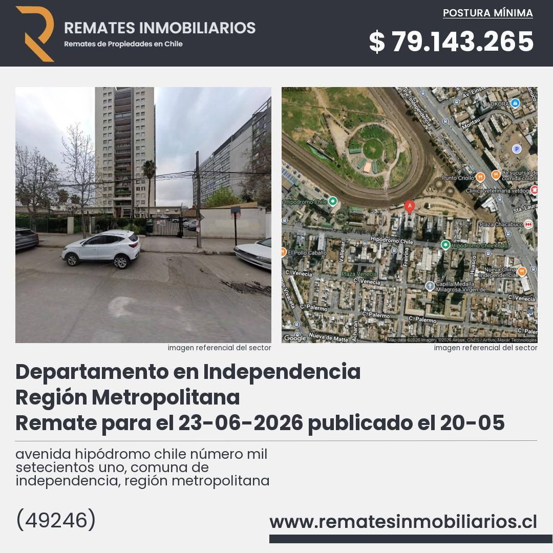 Imagen ficha avenida hipódromo chile número mil setecientos uno, comuna de independencia, región metropolitana