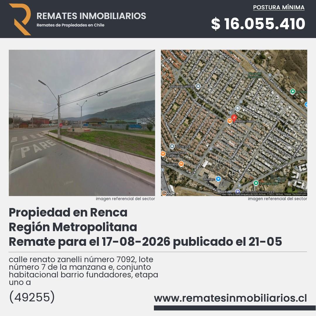 Imagen ficha calle renato zanelli número 7092, lote número 7 de la manzana e, conjunto habitacional barrio fundadores, etapa uno a