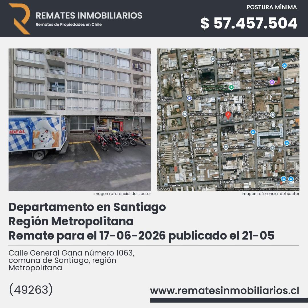 Imagen ficha Calle General Gana número 1063, comuna de Santiago, región Metropolitana