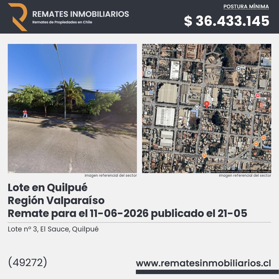 Imagen ficha Lote nº 3, El Sauce, Quilpué
