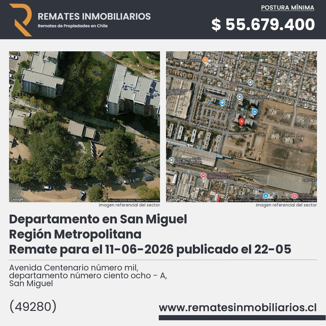 Imagen ficha Avenida Centenario número mil, departamento número ciento ocho - A, San Miguel