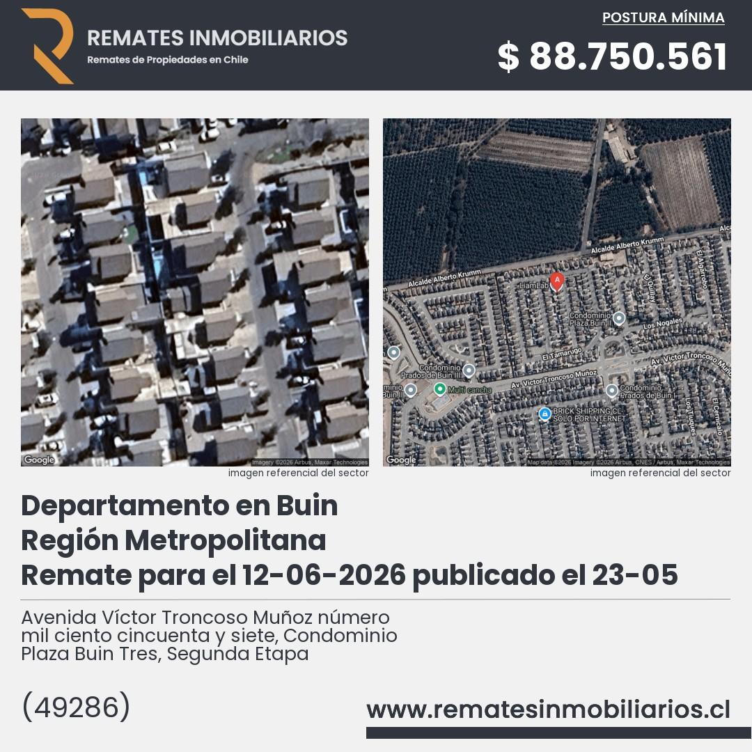 Imagen ficha Avenida Víctor Troncoso Muñoz número mil ciento cincuenta y siete, Condominio Plaza Buin Tres, Segunda Etapa