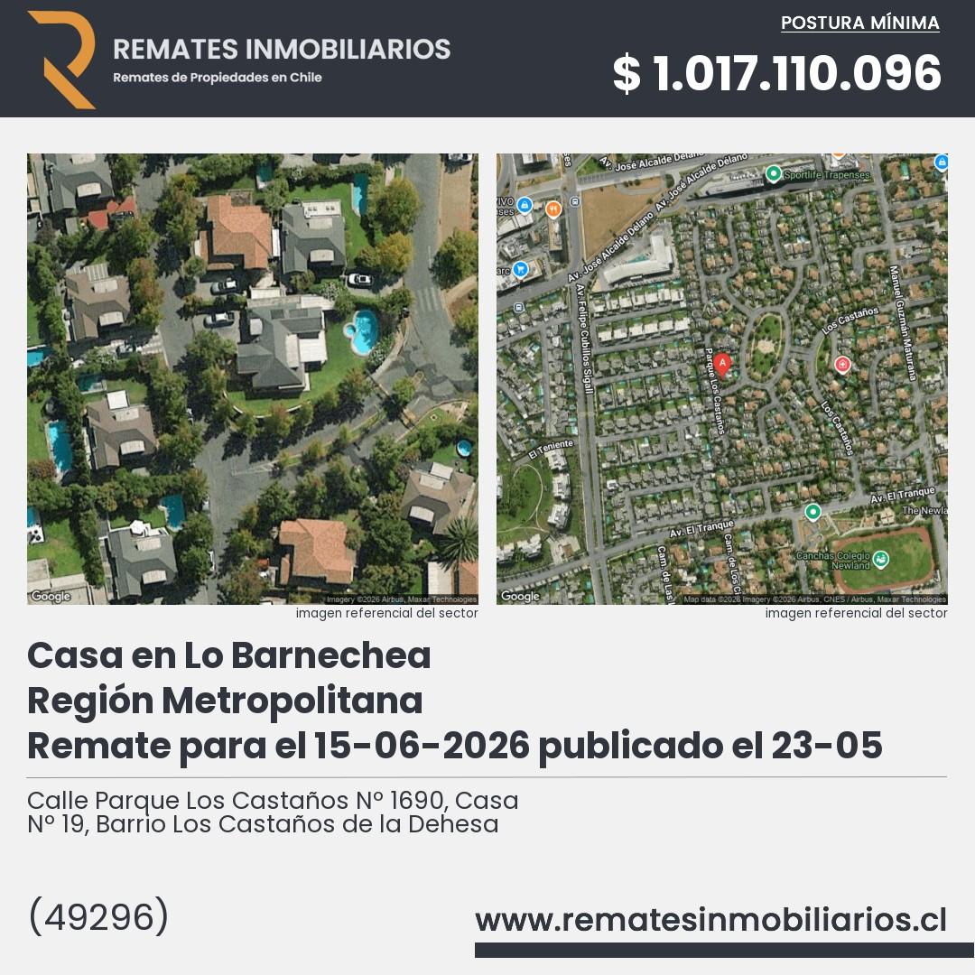 Imagen ficha Calle Parque Los Castaños Nº 1690, Casa Nº 19, Barrio Los Castaños de la Dehesa