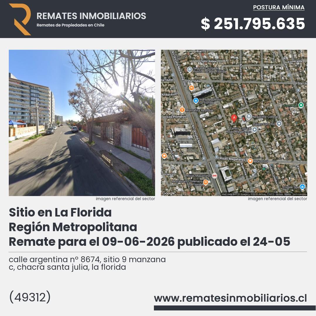 Imagen ficha calle argentina nº 8674, sitio 9 manzana c, chacra santa julia, la florida
