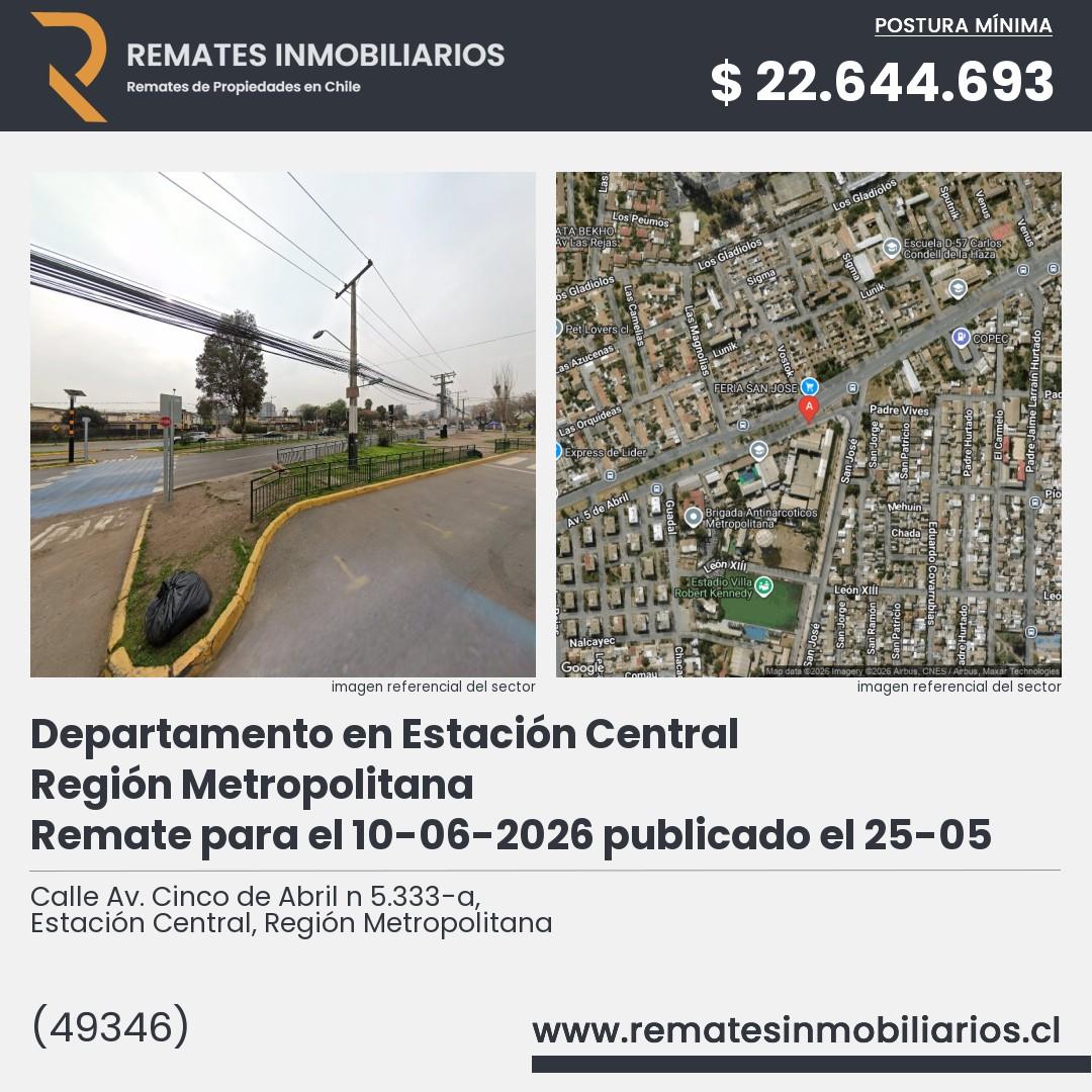 Imagen ficha Calle Av. Cinco de Abril n 5.333-a, Estación Central, Región Metropolitana