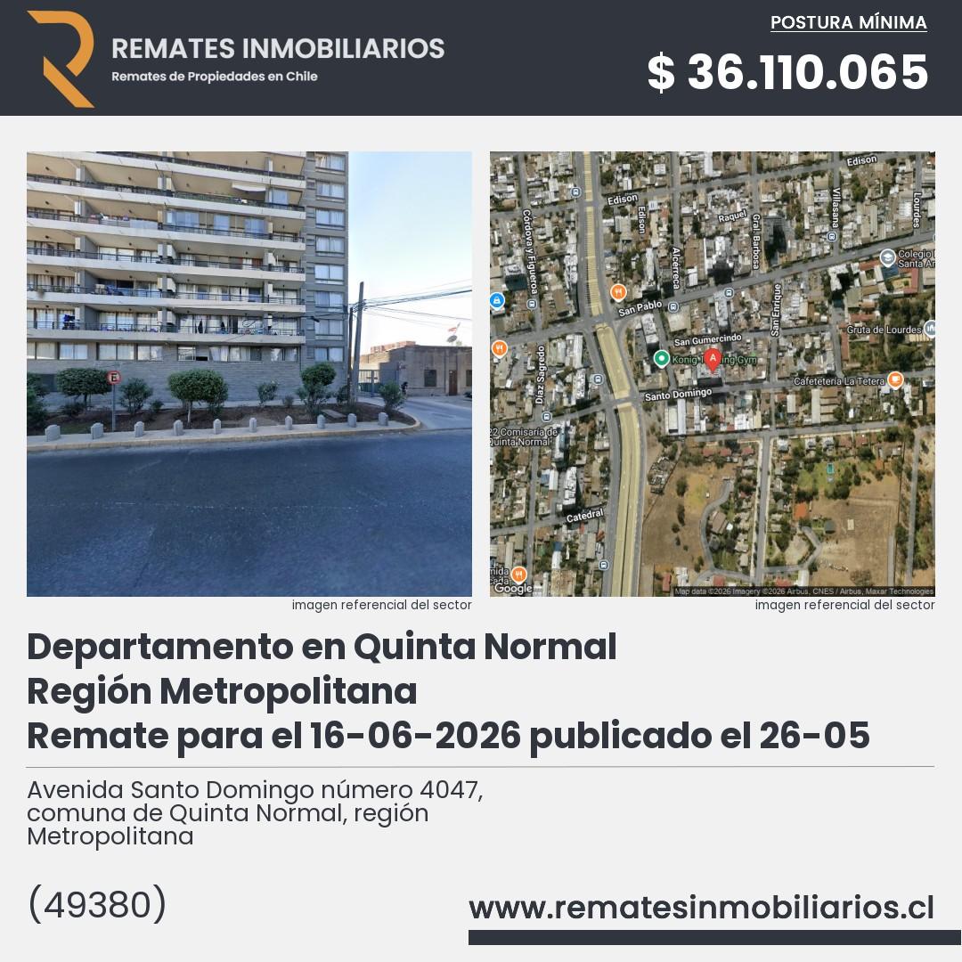 Imagen ficha Avenida Santo Domingo número 4047, comuna de Quinta Normal, región Metropolitana