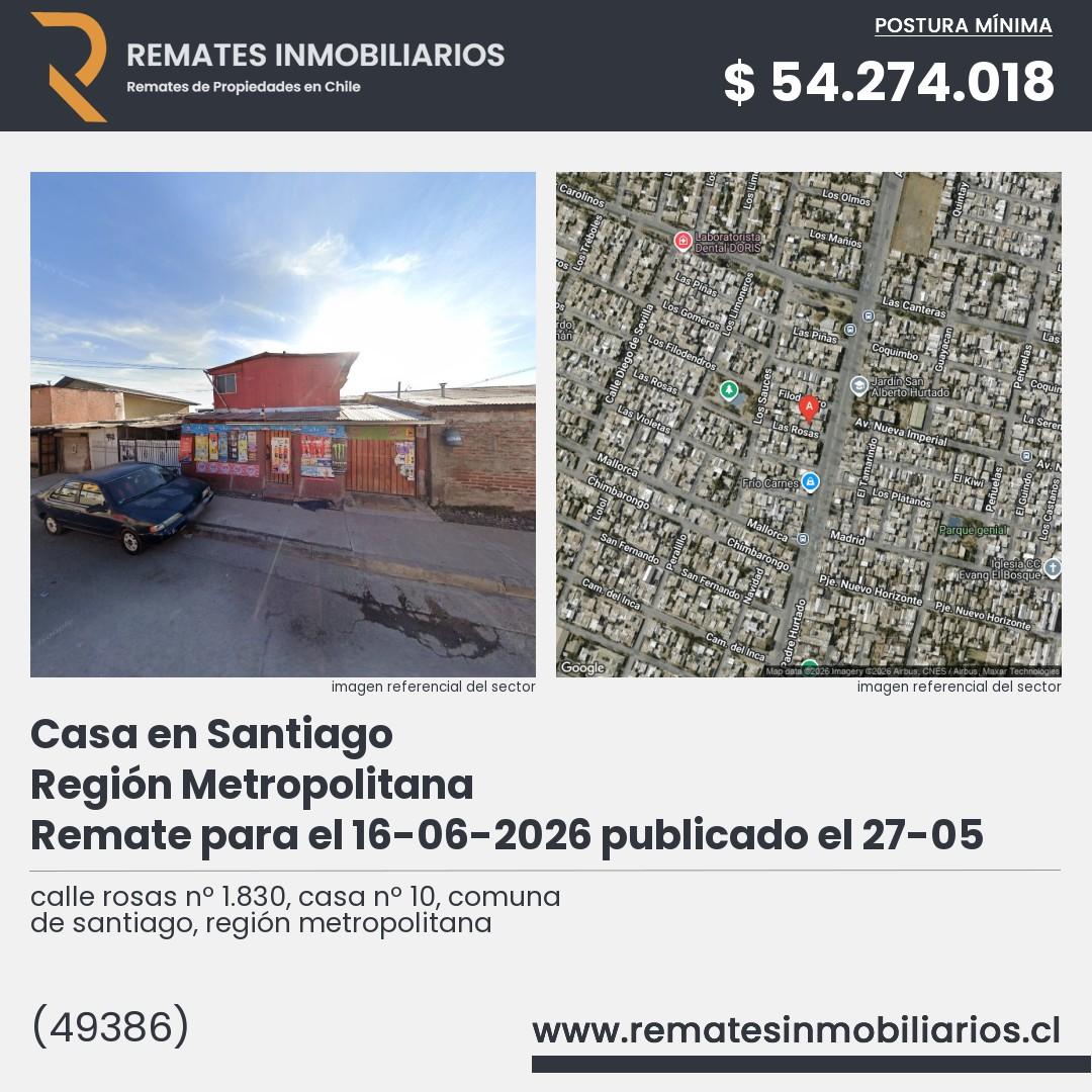 Imagen ficha calle rosas nº 1.830, casa nº 10, comuna de santiago, región metropolitana