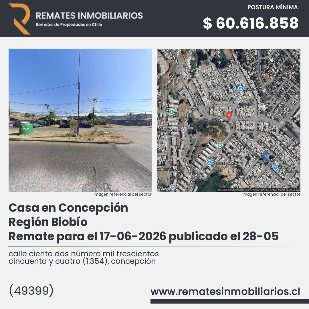 Imagen ficha calle ciento dos número mil trescientos cincuenta y cuatro (1.354), concepción