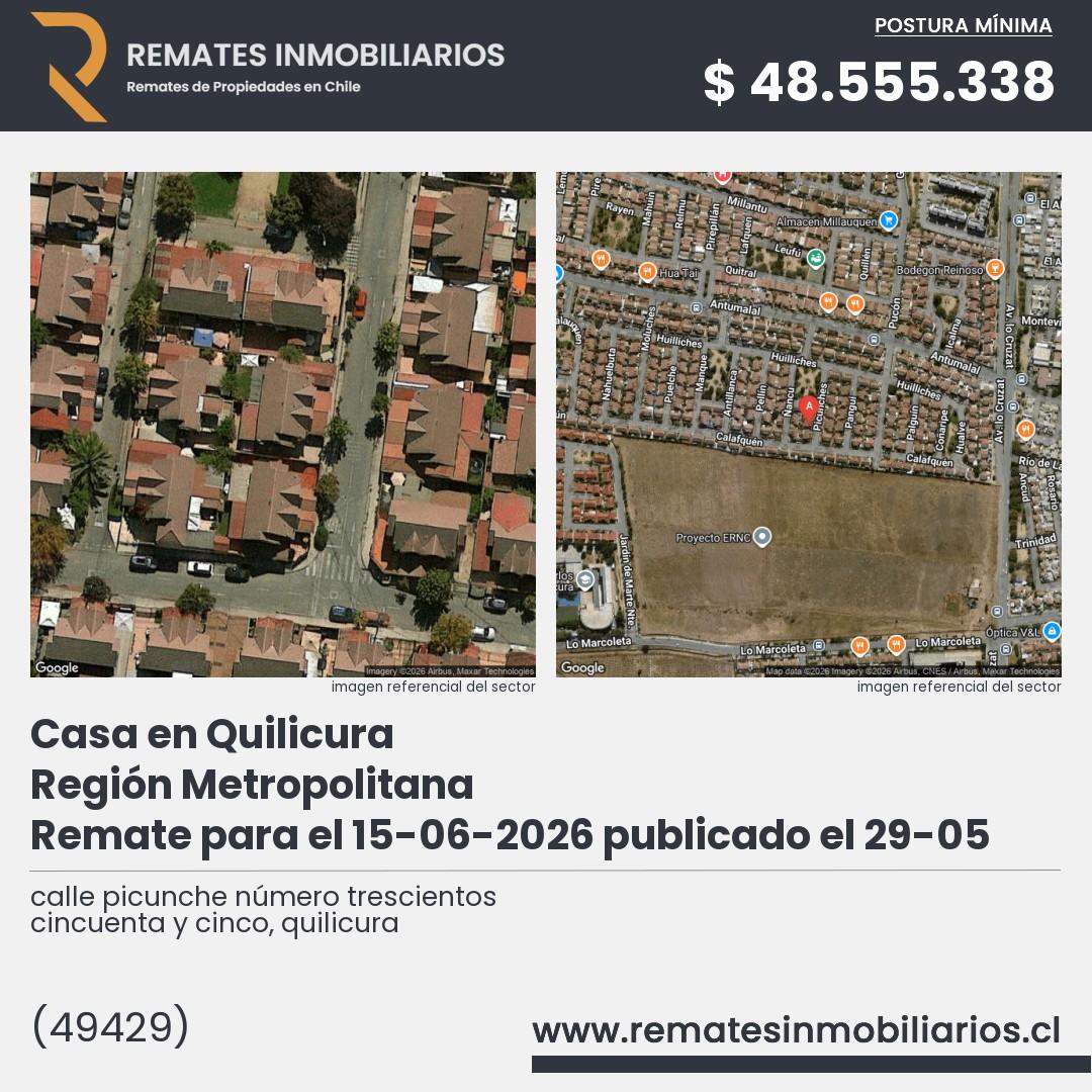 Imagen ficha calle picunche número trescientos cincuenta y cinco, quilicura
