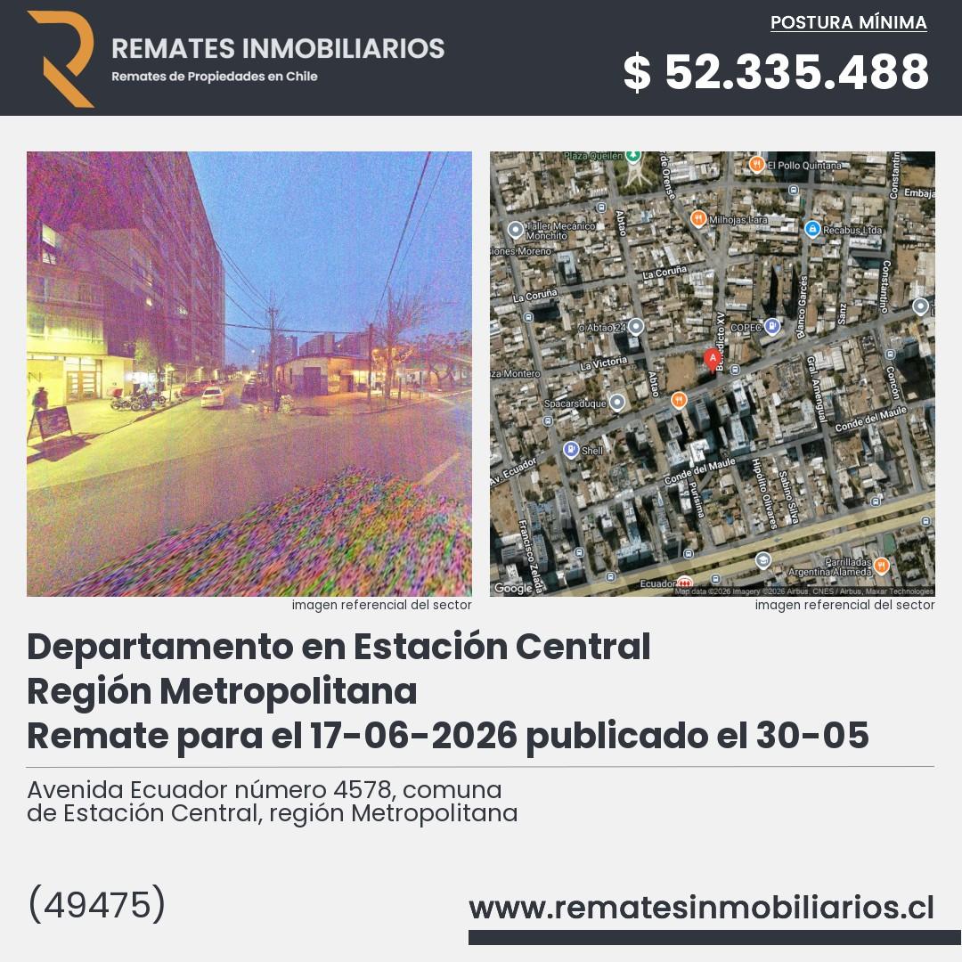 Imagen ficha Avenida Ecuador número 4578, comuna de Estación Central, región Metropolitana