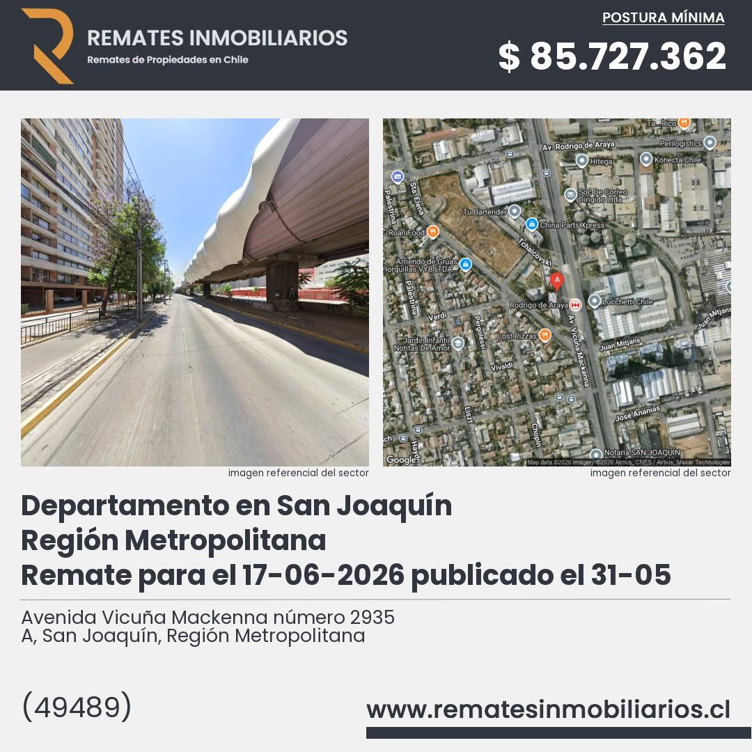 Imagen ficha Avenida Vicuña Mackenna número 2935 A, San Joaquín, Región Metropolitana