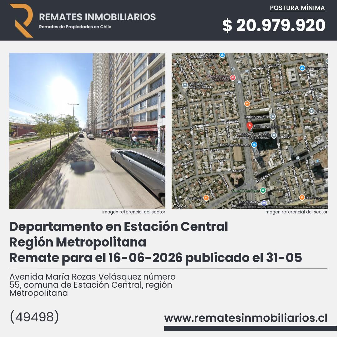 Imagen ficha Avenida María Rozas Velásquez número 55, comuna de Estación Central, región Metropolitana
