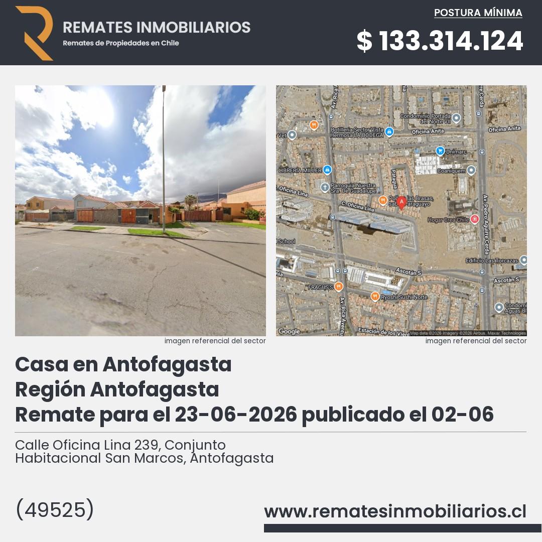 Imagen ficha Calle Oficina Lina 239, Conjunto Habitacional San Marcos, Antofagasta